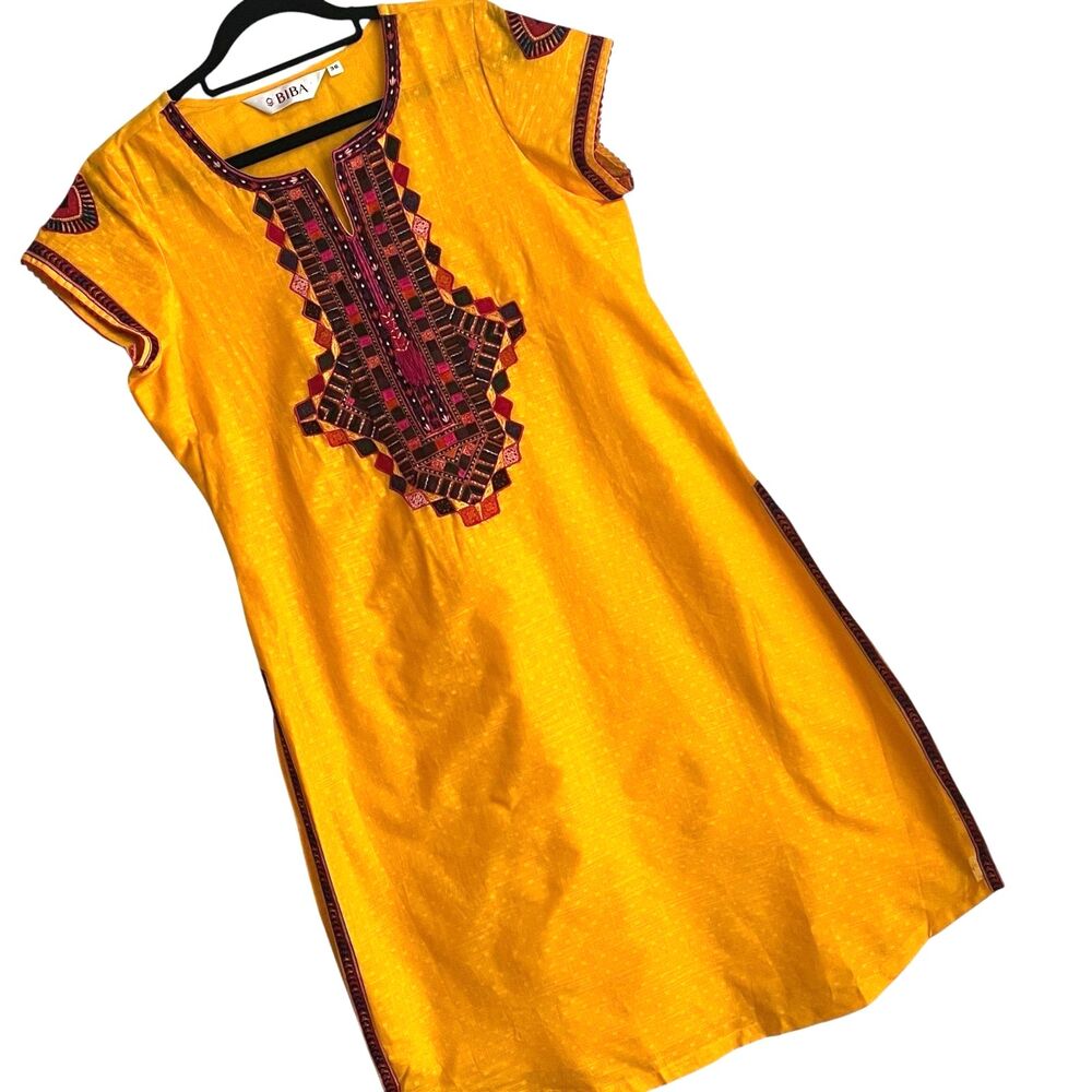 BIBA Kurti Tunic Women's Sz. 36 - XS/S  India Embroidered Viscose - NEW